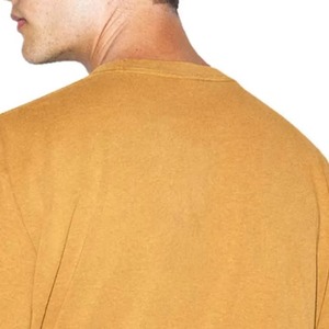 Camiseta de Manga Corta para Hombre, Color Naranja Sólido, 100% Algodón, Corte Regular, Cuello Redondo, Estilo Casual, Tejido de Punto, Tinte Liso, Diseño Personalizado, Secado Rápido - Product Image 5