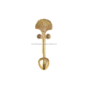 100% Brass Gingko Leaf Hook Wall Decorative Multifunctional Design Hooks & Holder Cheap Price Brass Luxury Hook Home Decoration - Product Image 1