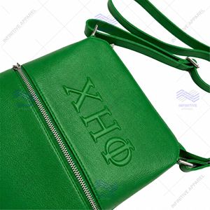 Bolso Bandolera Personalizado al por Mayor de Cuero Sintético con Grabado Chi Eta Phi para Mujer, Diseño Clásico, Gran Capacidad, Cierre Duradero - Product Image 3