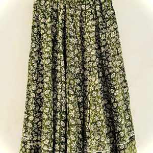 Falda con estampado de bloques, falda de algodón hecha a mano, falda tradicional con estampado de bloques, falda estampada de verano para mujer, regalo para ella - Product Image 3