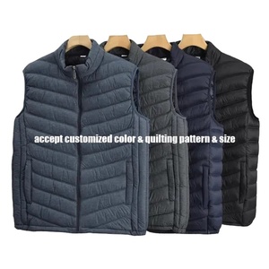 Mens Black <b>Padded</b> V-<b>neck</b> Collar Single Breasted Closure Windproof Spring Eco-Friendly <b>Heated</b> Formal Solid Color Polyester Puffer - Product Image 2
