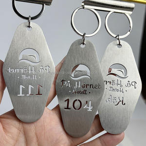 Porte-clés personnalisé en alliage de zinc, style vintage, avec numéro de chambre d'hôtel ou de motel, faible MOQ, étiquettes de chambre découpées sur mesure - Product Image 1