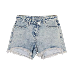 Shorts de Mezclilla con Lavado Ácido para Mujer, Venta al Por Mayor, Cintura Alta, Estilo Vintage, Casual, Personalizados, Fabricante de Ropa Urbana con Marca Privada OEM - Product Image 6