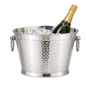 Luxury Stainless Steel Wine Chiller Bucket with Handmade Gold Ginkgo Leaf Rim Double Walled Champagne <b>Ice</b> <b>Cooler</b> for Bar - Product Image 3