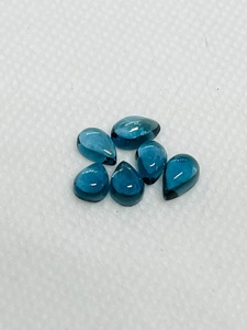 Topacio Azul de Londres Natural en Forma de Pera, Cabujón, Gema Suelta, Topacio Azul para Joyería, Gema Natural Suelta a Precio de Mayoreo - Product Image 5