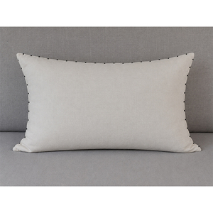 Housse de coussin lombaire en coton et lin de qualité supérieure |   Coussin rectangulaire décoratif gris anthracite foncé pour canapé et chambre à coucher - Product Image 2