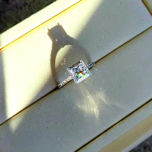 1 CT Sterling <b>Silver</b> E VVS2 Lab <b>Emerald</b> Cut Moissanite Prong Setting Engagement <b>Ring</b> for Party - Product Image 4