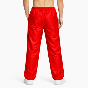 Lightweight Pink Nylon Wide Leg Pants Men Relaxed Fit Casual <b>Trousers</b> Elastic Waist Minimal Streetwear OEM Bulk Supply - Product Image 5