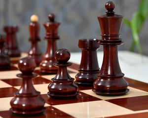 Échecs de luxe style Dubrovnik 1950, pièces de 3,75 pouces en bois de rose et de buis, au meilleur prix - Product Image 2