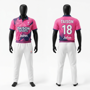 Uniforme de cricket pour hommes, 140g polyester interlock marron, pour sublimation, logo personnalisé, ensemble à manches courtes - Product Image 4