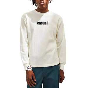 T-shirt d'hiver en coton haute densité |   T-shirt thermique en coton gaufré de qualité supérieure pour hommes, vente en gros OEM ODM - Product Image 3