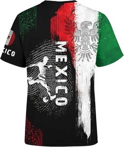Camiseta de Fútbol de México de Manga Corta de Secado Rápido Personalizable de Poliéster con Diseño de Bandera y Gráfico de Jugador - Product Image 2