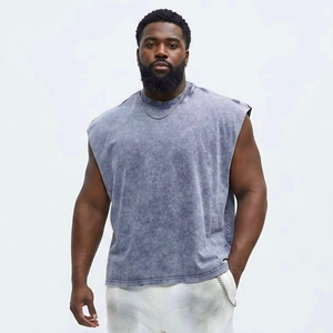 Nouveau style débardeur tricoté respirant sans manches personnalisable pour le sport et la gym, effet délavé, séchage rapide, fabriqué au Pakistan - Product Image 1