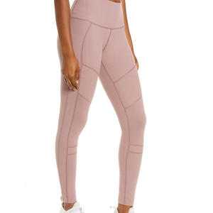 Women <b>Gym</b> Mid Waist Yoga Sports Pants Workout Running Tights Fitness Breathable Knitted <b>Leggings</b> with <b>Pockets</b> - Product Image 3