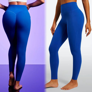 Leggings de Compresión Deportivos para Mujer al por Mayor, Personalizados, de Color Sólido, con Efecto Levanta Glúteos, Cintura Alta, Control de Abdomen, Pantalones de Yoga de Secado Rápido y Transpirables - Product Image 2