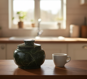 Recipiente para Dulces de Mármol Verde Hecho a Mano con Tapa - Azucarero de Piedra Natural Pulida para Cocina de Lujo y Decoración Elegante de Bar en Casa - Product Image 2