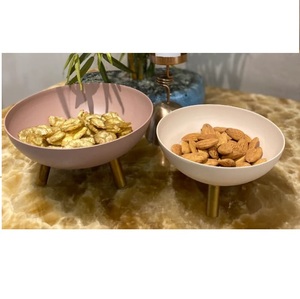 Tazón Decorativo de Metal para Servir Frutos Secos, con Borde Decorativo y Forma Redondeada, Pintado a Mano, Nueva Tendencia, para Mesa - Product Image 2