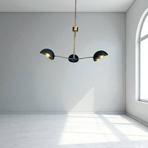Lámpara de Techo de Hierro Dorado de Tres Luces, Diseño Moderno Vintage, Elegante Lámpara Colgante Retro para Decoración del Hogar - Product Image 1