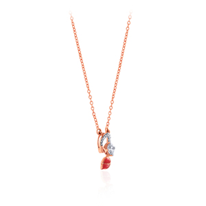 GLEAMORA ENTERPRISE Pendentif en or rose avec diamant de laboratoire taille brillant, motif œil porte-bonheur, pour femme, tendance, usage quotidien, 18K, 4,07g - Product Image 2