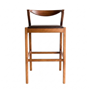 Export Quality Durable Teak Wood Contemporary Aero Sculptural Commercial Barstool Bar Chair <b>Cushioned</b> Oscar Seat Cafe Counter - Product Image 2