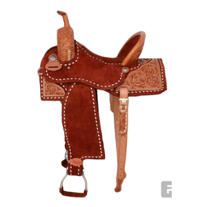 Selle Western en cuir véritable haut de gamme pour enfants, selle d'équitation artisanale confortable pour jeunes cavaliers, équipement équestre pour poneys - Product Image 2