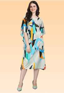 Robe kaftan élégante pour femme – Kaftan de plage imprimé coupe ample pour la collection d'été. - Product Image 3