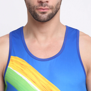 Ensemble de boxe pour homme, débardeur et short bleus en sublimation, polyester respirant, vêtements de sport personnalisés, uniforme de boxe - Product Image 5