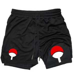 Shorts courts pour hommes avec logo rouge et blanc, fermeture à cordon, séchage rapide, décontractés, taille mi-haute, en toile 100% coton, écologiques et respirants - Product Image 3
