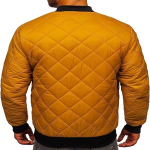 Chaqueta Bomber Acolchada Color Amarillo Mostaza con Detalles Negros, Chaqueta de Invierno con Cierre, Fabricante de Ropa de Abrigo - Product Image 5
