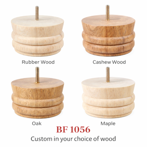 Pata de Mueble de Madera Maciza de Base Ancha para Sofá, Cama o Mesa, Resistente, Diseño Tradicional, Fácil Instalación, Personalizable OEM - Product Image 3