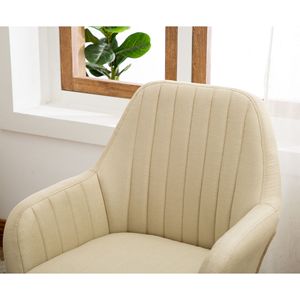 Fauteuil d'appoint contemporain Tuchico en tissu beige pour salon - Product Image 5