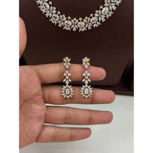 Indian Ethnic Gold Plated <b>Bridal</b> Jewelry <b>Set</b>-Taylor Victorian Ad <b>Necklace</b> & <b>Earrings</b> - Product Image 3