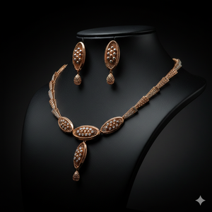 Conjunto de Collar y Aretes de Oro Rosa de 18K - Product Image 2