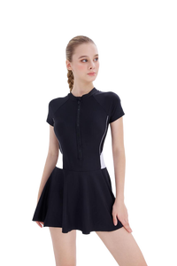 Robe de bain corporelle pour femme de couleur foncée, double couche, manches longues, OEM ODM, fabriquée à partir d'un mélange nylon-spandex chaud 2025 - Product Image 2