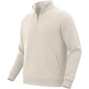 Men's High Street <b>Quilted</b> Embroidered 100% Cotton Winter <b>Sweatshirt</b> 2026 Casual Stylish Eco-Friendly Fleece Lined Digital - Product Image 1