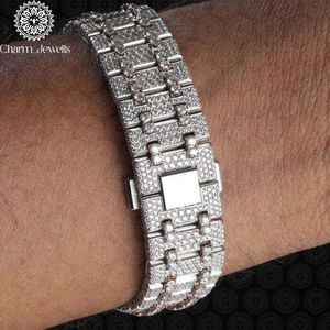 Charm_Jewells Luxury Men Stainless Steel <b>Watch</b> Square Case 43mm Analog Quartz Sapphire Crystal Diamond Bracelet Fashion - Product Image 3