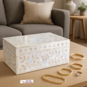Premium Mother of Pearl Inlay <b>Keepsake</b> <b>Box</b> Handmade Gift Storage Elegant MOP Inlay Jewelry <b>Box</b> Luxury Decorative Storage - Product Image 1