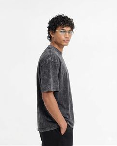 <b>Men's</b> Oversized <b>Tie</b>-Dye Cotton T-Shirt O-Neck Short Sleeve Casual Jersey Fit <b>Black</b> White Patterned Streetwear Unisex Tee Shirts - Product Image 2