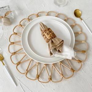 Set de table en rotin de style bohème écologique, tissé à la main, non toxique, réutilisable, épaisseur 10 mm, couleur et forme personnalisées, fabriqué au Vietnam - Product Image 3