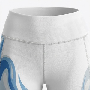 Leggings de Yoga de Cintura Alta para Mujer, Largos, con Estampado de Llamas Azules, Elásticos, Transpirables, de Secado Rápido, Deportivos, de Punto, Spandex y Poliéster - Product Image 4