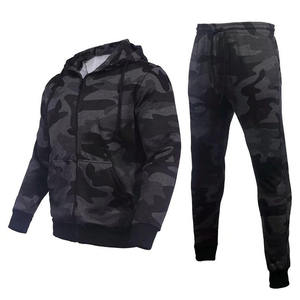 Conjunto Deportivo de Invierno para Hombre, Diseño Moderno y Ajustado, Personalizado, Camuflaje, 2 Piezas, Sudadera con Capucha y Pantalones Deportivos - Product Image 1