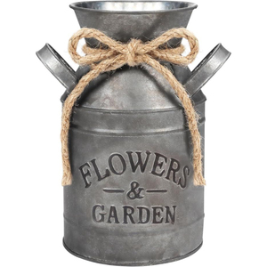 Florero de Metal Plateado Brillante Estilo Vintage, Cubo Decorativo para Flores con Asas, Decoración para el Hogar, Florero para Sala de Estar - Product Image 5