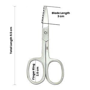 Ciseaux à cuticules pour gauchers de 9,5 cm, en acier inoxydable, tranchants, courbés, coupe-ongles professionnel de précision, durables pour adultes - Product Image 1