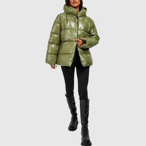 Best Custom <b>Women</b> Winter Bubble Oversized Faux Leather <b>Puffer</b> <b>Jacket</b> Premium <b>Puffer</b> <b>Jacket</b> - Product Image 1