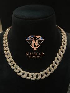 Collier chaîne cubaine en moissanite diamantée, best-seller, en argent sterling 925, bijoux de luxe hip-hop pour usage quotidien, en vente - Product Image 4