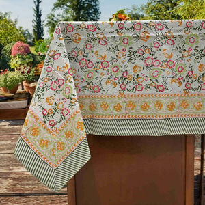 Sanvi K Handicrafts - Nappe de table en coton 100% imprimée à la main avec un motif floral Amer floral séduisant, personnalisable - Product Image 1