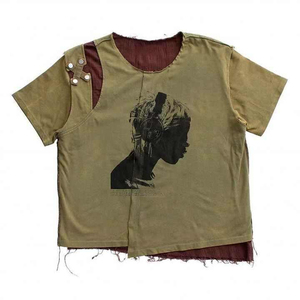 Le seul moyen de sortir de la situation est un t-shirt en coton imprimé pour homme, décontracté, à manches courtes, coupe classique, avec logo au dos, en jersey tricoté, col rond - Product Image 4