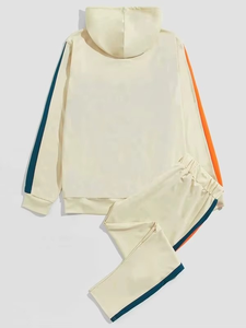 Chándal Unisex con Capucha y Bloques de Color, Manga Larga, Ropa Deportiva Informal con Cierre de Cordón y Bolsillos Laterales, para Otoño - Product Image 6