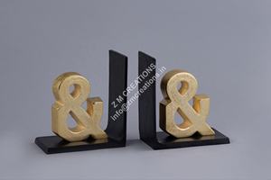 Serre-livres noirs modernes en gros, design unique, article décoratif pour bureau à domicile, cadeau artisanal indien standard du fabricant - Product Image 5