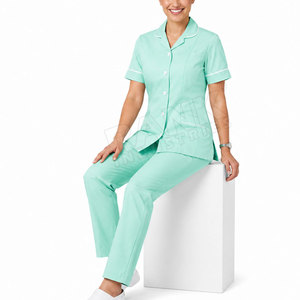 Wholesale Medical V -Neck Nursing Scrub Uniform With Pocket Short Sleeve Nurse Uniform Made In Pakistan - Product Image 4